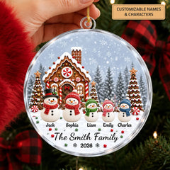 Snowman - Personalized Custom Shape Mica Ornament - Christmas Gift For Family