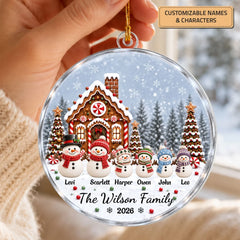 Snowman - Personalized Custom Shape Mica Ornament - Christmas Gift For Family