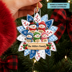 Christmas Snowman - Personalized Custom Shape Mica Ornament - Christmas Gift For Couple