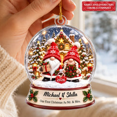 Our First Christmas - Personalized Custom Shape Mica Ornament - Christmas Gift For Couple