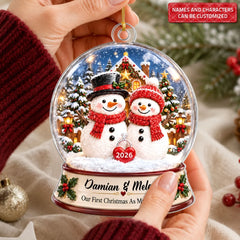 Our First Christmas - Personalized Custom Shape Mica Ornament - Christmas Gift For Couple