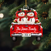 Christmas Snowman - Personalized Custom Shape Mica Ornament - Christmas Gift for Family CLANT002