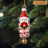 Santa Spin - Personalized Custom Shape Mica Ornament - Christmas Gift For Kids, Family