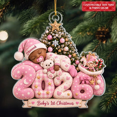 Baby 1st Christmas - Personalized Custom Shape Mica Ornament - Christmas Gift For Family
