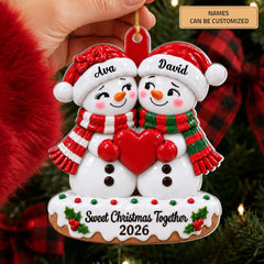 Sweet Christmas Together - Personalized Custom Shape Mica Ornament - Christmas Gift For Family
