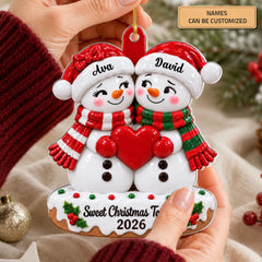 Sweet Christmas Together - Personalized Custom Shape Mica Ornament - Christmas Gift For Family