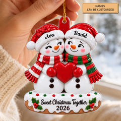 Sweet Christmas Together - Personalized Custom Shape Mica Ornament - Christmas Gift For Family