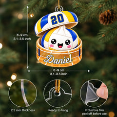 Sports Dumpling Squishy Style - Personalized Custom Shape Mica Ornament - Christmas Gift For Friends, Family