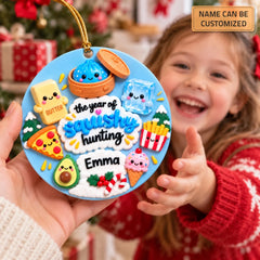 Squishy Hunting Time - Ceramic Ornament - Christmas Gift For Friends, Family