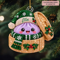 Christmas Dumpling - Personalized Custom Shape Mica Ornament - Christmas Gift For Kids, Friends