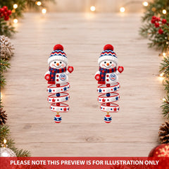 Patriotic Snowman - Personalized Custom Shape Mica Ornament - Christmas Gift For Kids, Family