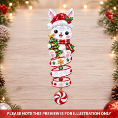 Christmas Bunny Crystal Spiral - Personalized Custom Shape Mica Ornament - Christmas Gift For Family