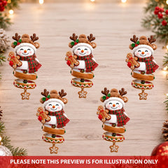 Snowman Spin - Personalized Custom Shape Mica Ornament - Christmas Gift For Family