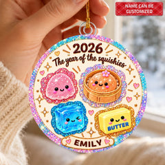 Glittery Squishies - Personalized Custom Shape Mica Ornament - Christmas Gift For Family