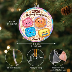 Glittery Squishies - Personalized Custom Shape Mica Ornament - Christmas Gift For Family
