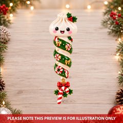 Vertical Christmas Dumpling - Personalized Custom Shape Mica Ornament - Christmas Gift For Family