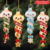 Vertical Christmas Dumpling - Personalized Custom Shape Mica Ornament - Christmas Gift For Family