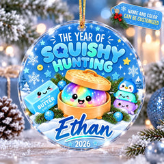 Viral Dumpling Squishy Gift - Personalized Custom Shape Mica Ornament - Christmas Gift For Family