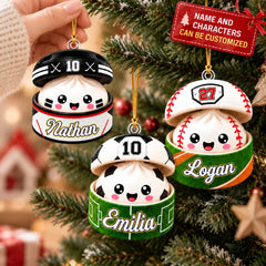 Sports Dumpling Squishy Style - Personalized Custom Shape Mica Ornament - Christmas Gift For Friends, Family