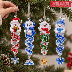 Christmas Yeti Spin - Personalized Custom Shape Mica Ornament - Christmas Gift For Family