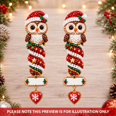 Christmas Spin Owl - Personalized Custom Shape Mica Ornament - Christmas Gift For Family