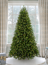9' King Douglas Fir Artificial Christmas Tree with 1200 Warm White & Multi-Color LED Lights