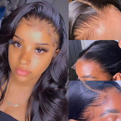 13x4 HD Undetectable HD Lace Body Wave Human Hair Wigs Pre-Plucked Pre-Bleached