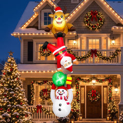 12 ft Stacked Christmas Characters Roof and Yard Inflatable