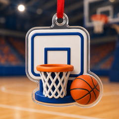 Basketball Hoop & Ball Mica Ornament NCU0HA061