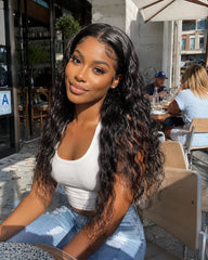 100% Human Hair 360 Water Wave Wig | Natural Hairline, Full Volume