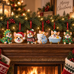 Christmas Corgi Acrylic Ornament Gift Set NCU0HT150
