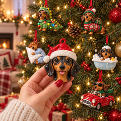 Christmas Dachshund Acrylic Ornament Gift Set NCU0HT152