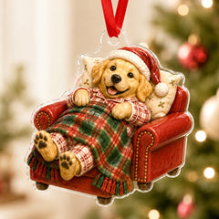 Christmas Night Golden Retriever Mica Ornament NCU0HT018