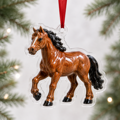 Glossy Brown Horse Mica Ornament NCU0NT036