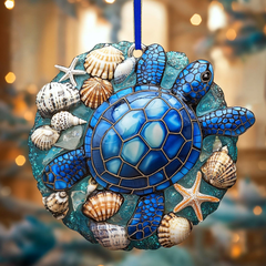 Hibiscus Bay Turtle Mica Ornament NCU0PT070