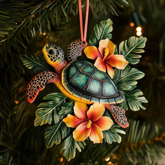 Hibiscus Shores Turtle Mica Ornament NCU0PT074