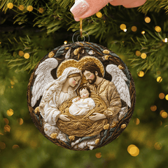 Holy Family Embrace Mica Ornament NCU0TL089