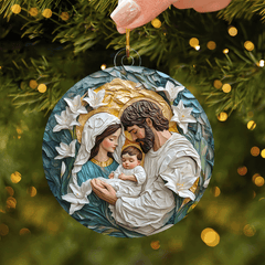 Holy Family Mica Ornament NCU0TL051
