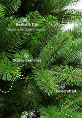 9' King Douglas Fir Slim Artificial Christmas Tree with 1000 Warm White & Multi-Color LED Lights
