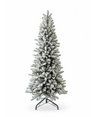 6.5' King Flock® Slim Artificial Christmas Tree Unlit