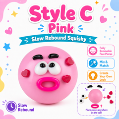 Smushers Funny Face Swap Squishy Stress Ball Removable Mix Match Features Kawaii Fidget Toy Party Favor