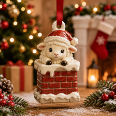 Sheep In Chimney Mica Ornament NCU0TM058