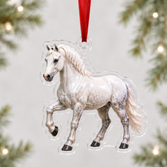 White Horse Mica Ornament NCU0NT039