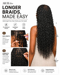 100% Human Hair Miracle Knot Water Wave Crochet Hair | Pre-Looped for Boho & Fulani Braids