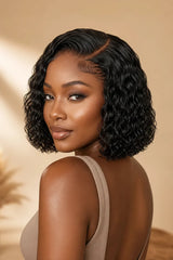100% Human Hair Water Wave Bob Wig 5x5 | Natural Look, Soft & Full