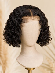 100% Human Hair Water Wave Bob Wig 5x5 | Natural Look, Soft & Full