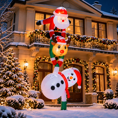 12 ft Stacked Christmas Characters Roof and Yard Inflatable