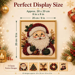 🧘Relaxing & Beginner-Friendly-💎DIY Christmas 3D Pearl Diamond Painting Art Kit With Frame