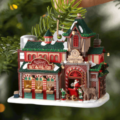 Santa's Reindeer Stables Mica Ornament NCU0TL023