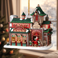 Santa's Reindeer Stables Mica Ornament NCU0TL023